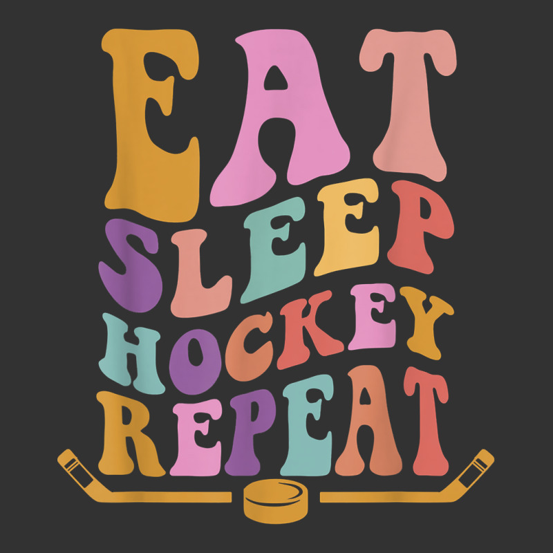 Eat Sleep Hockey Repeat Wavy Stacked Funny Ice Hockey T Shirt Baby Bodysuit | Artistshot