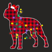 Boston Terrier Dog Lights Christmas Matching Family T Shirt Ladies Fitted T-shirt | Artistshot