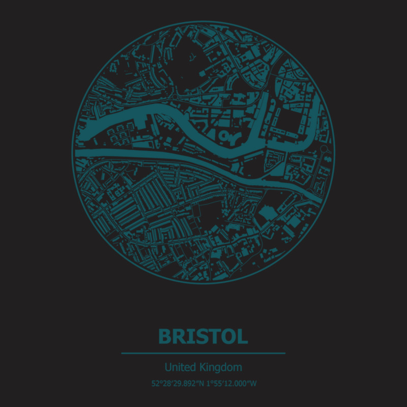 Bristol City Map Coordinates T-Shirt by THOMASRAFFERTY | Artistshot