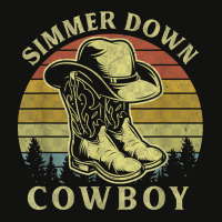 Simmer Down Cowboy Vintage Cowboy Hat Country Music T Shirt Scorecard Crop Tee | Artistshot