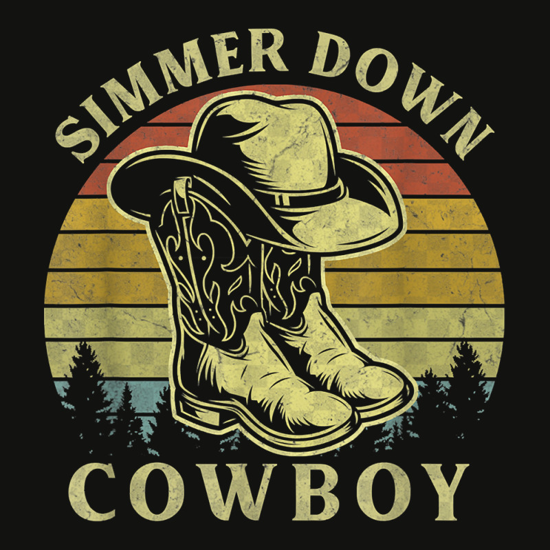 Simmer Down Cowboy Vintage Cowboy Hat Country Music T Shirt Scorecard Crop Tee | Artistshot