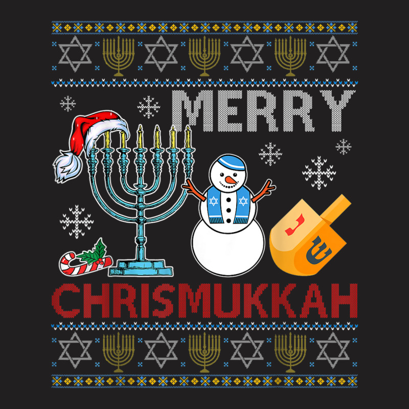 Merry Chrismukkah Jewish Ugly Christmas Hanukkah Sweater T-shirt | Artistshot