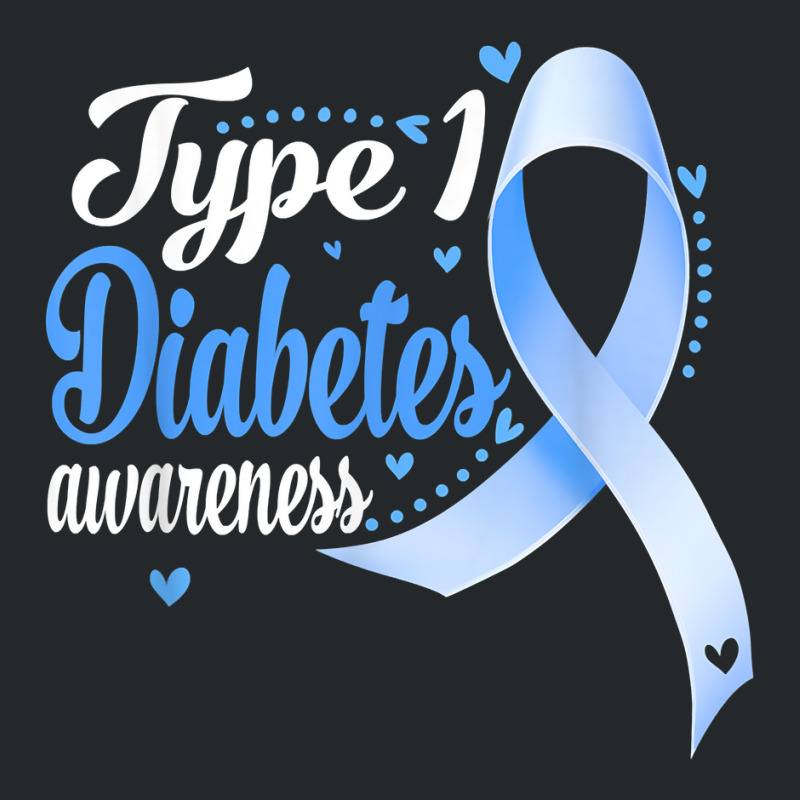 Type 1 Diabetes Awareness Blue Ribbon T Shirt Crewneck Sweatshirt by cm-arts | Artistshot