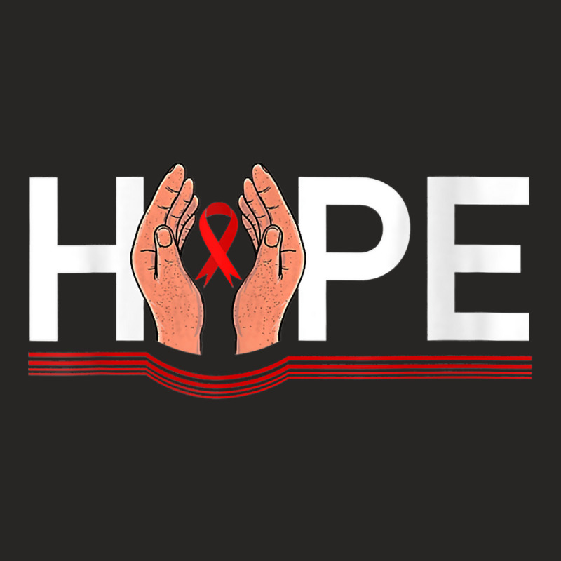 Women World Aids Day Red Ribbon Hope Aids Hiv Awareness T Shirt Ladies Fitted T-Shirt by cm-arts | Artistshot