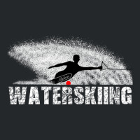 Slalom Waterskier Silhouetted Against Spray Crewneck Sweatshirt | Artistshot