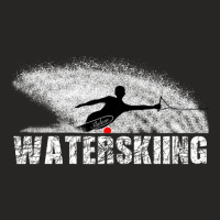 Slalom Waterskier Silhouetted Against Spray Ladies Fitted T-shirt | Artistshot