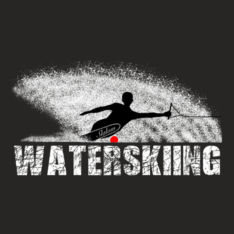 Slalom Waterskier Silhouetted Against Spray Ladies Fitted T-Shirt by ChrisHoskins | Artistshot