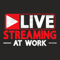 Livestreaming At Work Online Streaming Ladies Fitted T-shirt | Artistshot