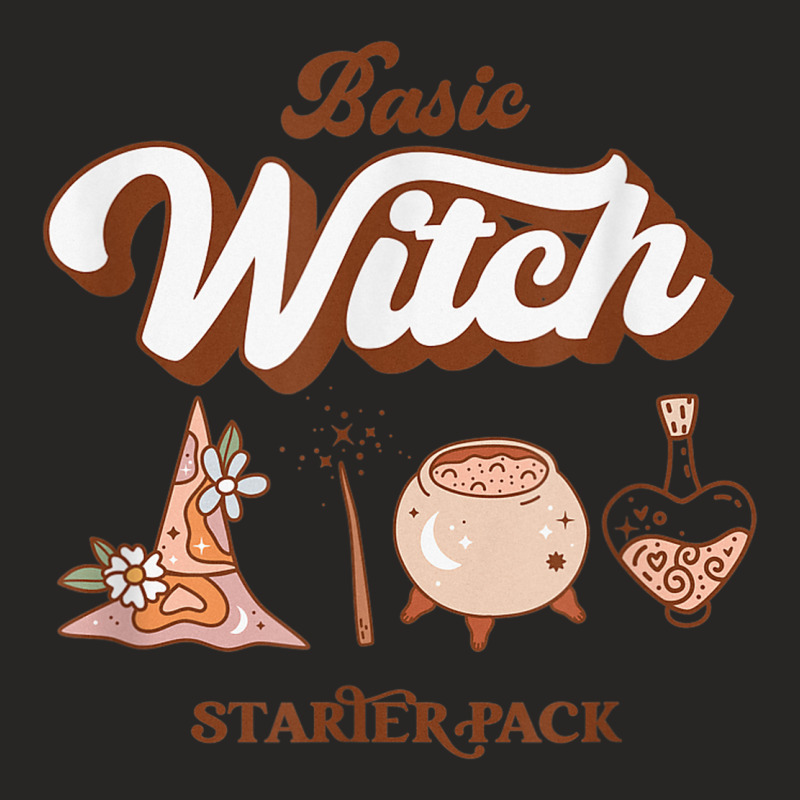 Basic Witch Starter Pack   Cute Halloween Ladies Fitted T-Shirt by Outpost | Artistshot