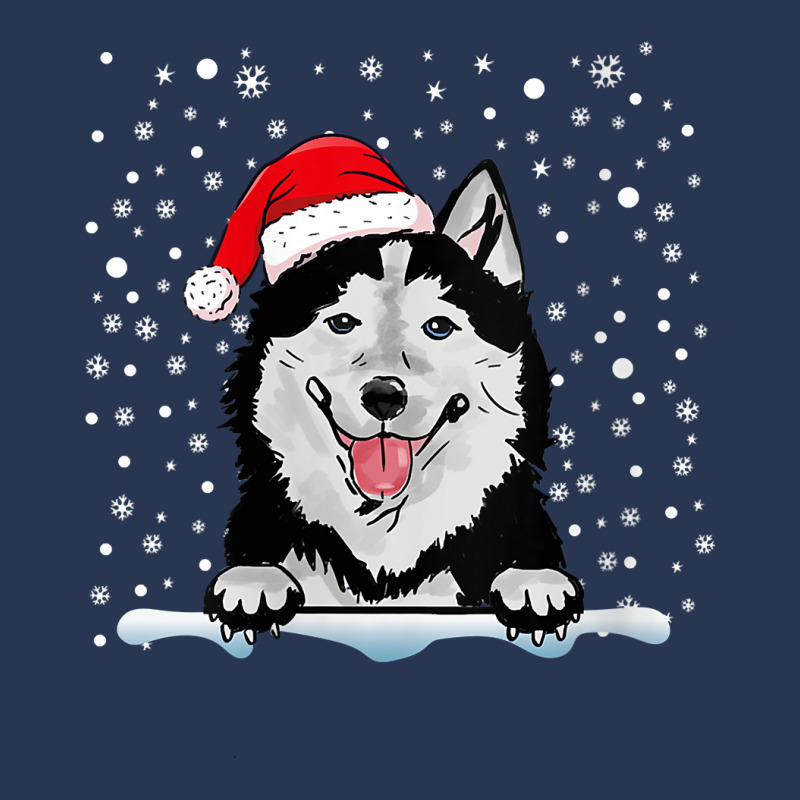 Womens Alaskan Klee Kai Dog Christmas Santa Hat Matching Family V Neck Men Denim Jacket | Artistshot