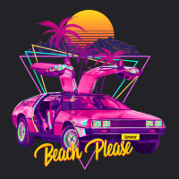 Beach Please Futuristic Car Retro Sunset Synthwave Youth Tee | Artistshot