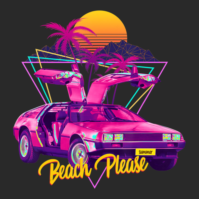 Beach Please Futuristic Car Retro Sunset Synthwave Toddler T-shirt by cm-arts | Artistshot