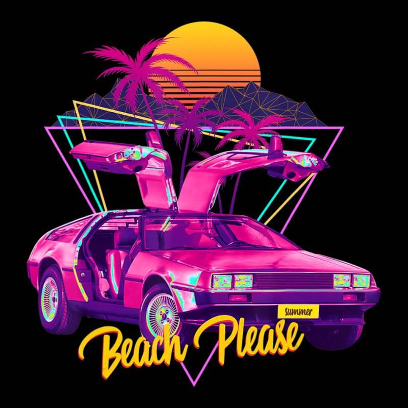 Beach Please Futuristic Car Retro Sunset Synthwave Toddler 3/4 Sleeve Tee by cm-arts | Artistshot