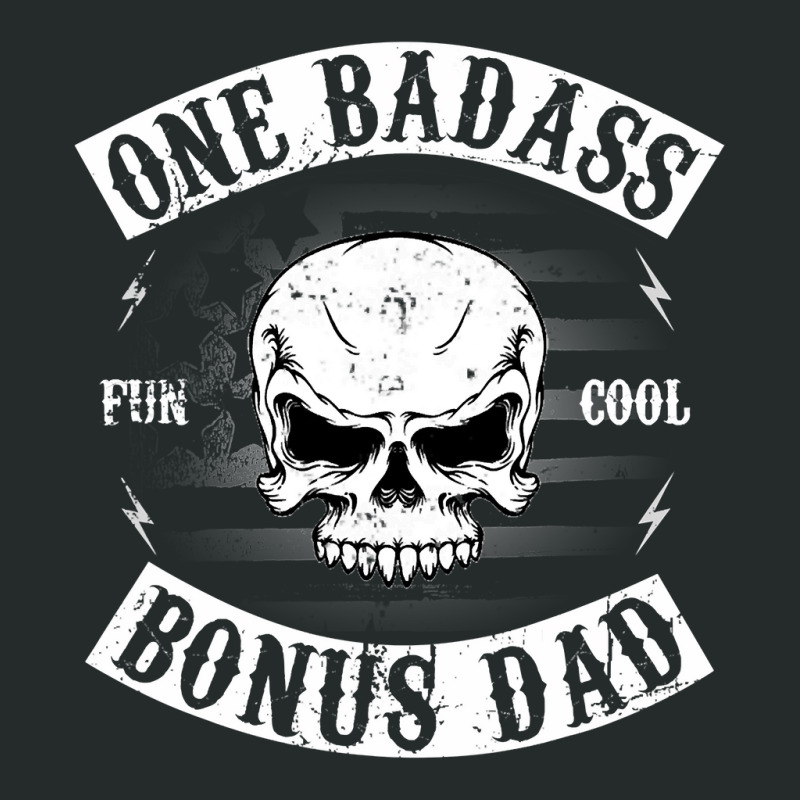 Mens One Badass Bonus Step Dad Funny Gift Birthday Stepdad Women's Triblend Scoop T-shirt by cm-arts | Artistshot