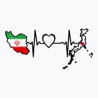 Iran Japan Flag Iranian Japanese Heartbeat T Shirt T-shirt | Artistshot