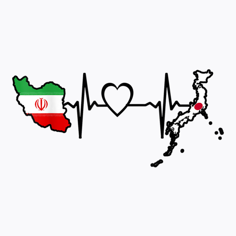 Iran Japan Flag Iranian Japanese Heartbeat T Shirt T-Shirt by cm-arts | Artistshot