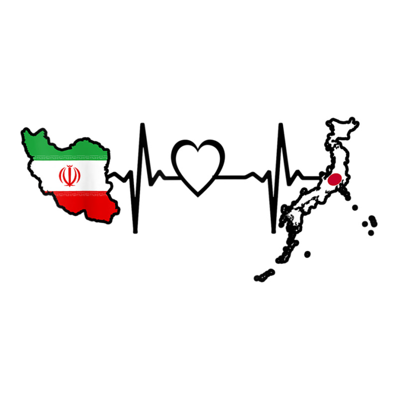 Iran Japan Flag Iranian Japanese Heartbeat T Shirt Youth Tee by cm-arts | Artistshot