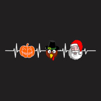 Halloween Pumpkin Turkey Father Christmas Heartbeat T Shirt T-shirt | Artistshot