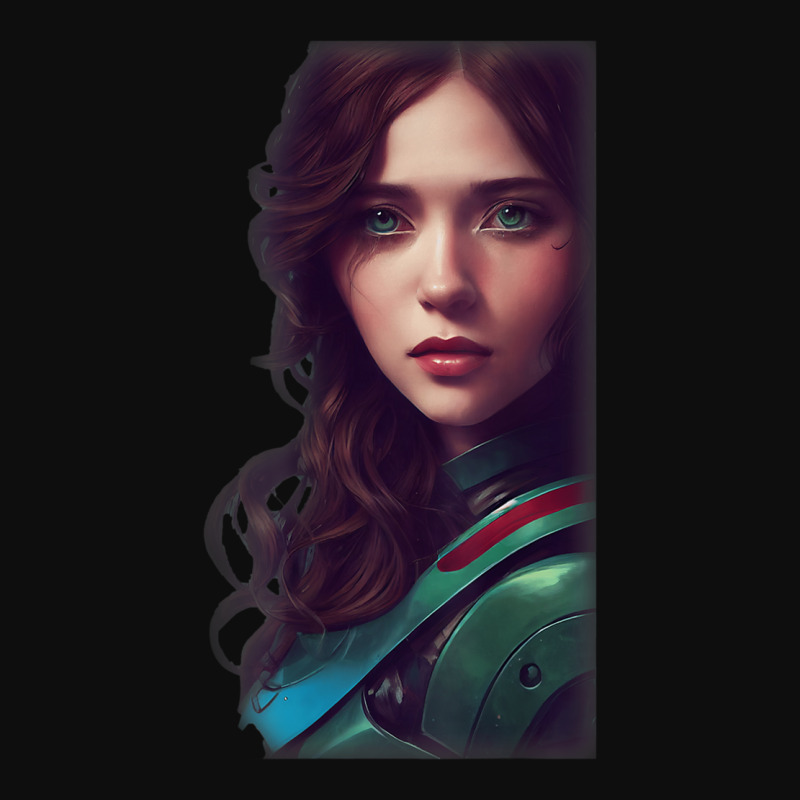 Woman Wavy Brown Hair Green Eyes Sci Fi Futuristic Armor Crop Top by Sombre | Artistshot