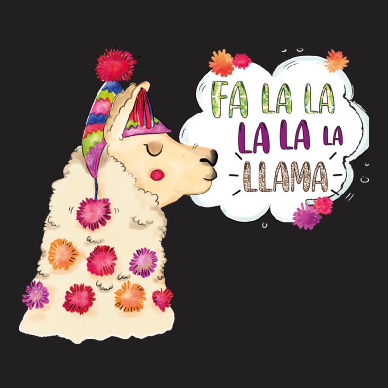 Fa La La La Llama Christmas Santa T-shirt | Artistshot