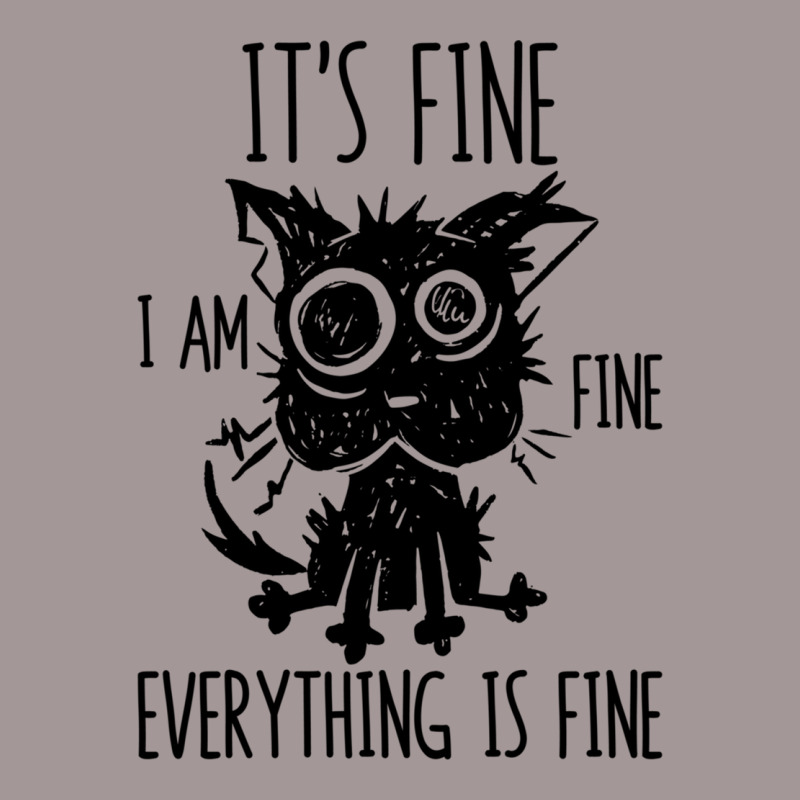 It's Fine I'm Fine Everything Is Fine Stressed Out Black Cat Long Slee Vintage Hoodie by cm-arts | Artistshot