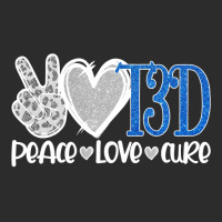 Peace Love Cure Type 3 Diabetes Awareness T3d Blue Ribbon Pullover Hoo Exclusive T-shirt | Artistshot