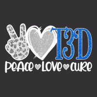 Peace Love Cure Type 3 Diabetes Awareness T3d Blue Ribbon Pullover Hoo Vintage Hoodie | Artistshot