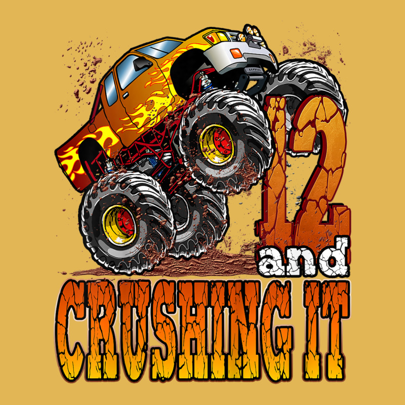 Kids 12 Year Old Monster Truck Birthday Shirt 12 & Crushing It Vintage Hoodie And Short Set | Artistshot