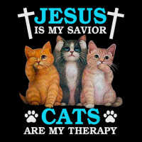 Jesus Is My Savior Cats Are My Therapy Christian Cat Youth Sweatshirt | Artistshot