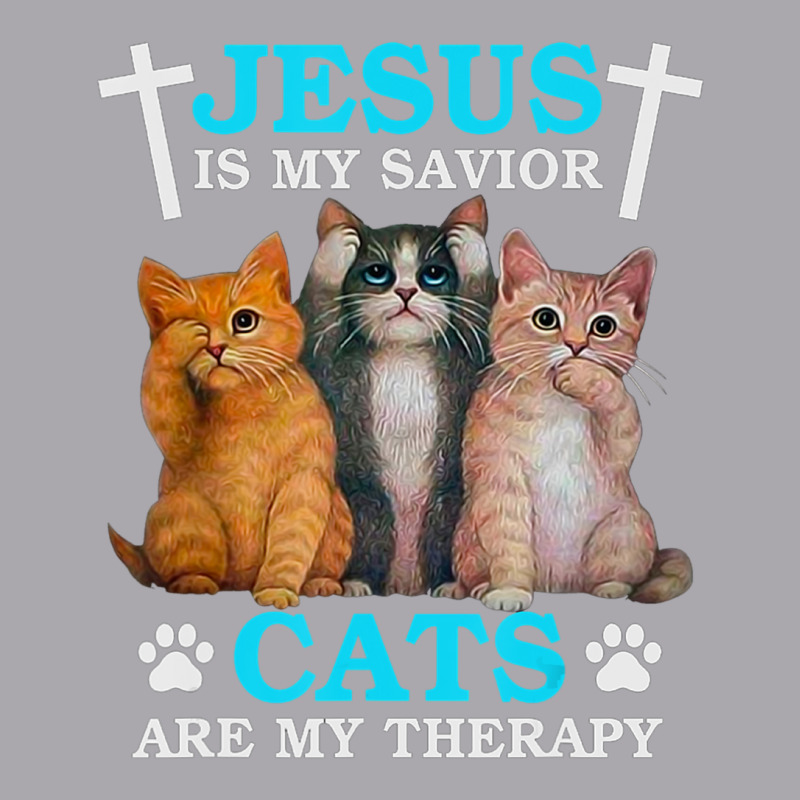 Jesus Is My Savior Cats Are My Therapy Christian Cat Youth 3/4 Sleeve by cm-arts | Artistshot