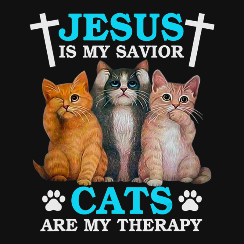 Jesus Is My Savior Cats Are My Therapy Christian Cat Baby Bibs by cm-arts | Artistshot