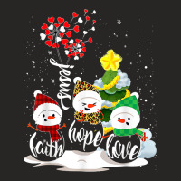 Faith Hope Love Snowman Jesus Dandelion Christian Christmas Ladies Fitted T-shirt | Artistshot