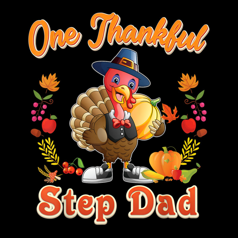 One Thankful Step Dad Thanksgiving Turkey Blessed Grateful Adjustable Cap by Color | Artistshot