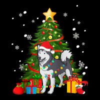 Santa Reindeer Alaskan Malamute Christmas Tree Lights Dog Raglan Baseb Fleece Short | Artistshot