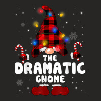 The Dramatic Gnome Buffalo Plaid Christmas Tree Light Funny Ladies Fitted T-shirt | Artistshot