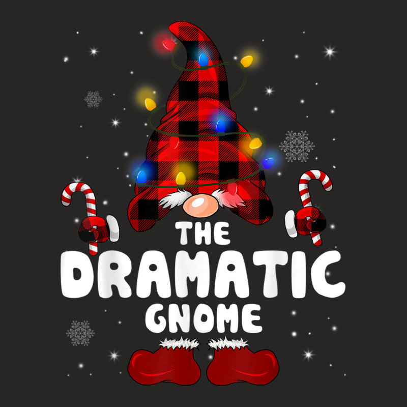 The Dramatic Gnome Buffalo Plaid Christmas Tree Light Funny Ladies Fitted T-Shirt by Clinical | Artistshot