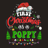 First Christmas As A Poppy Funny Holiday Santa Hat Groovy Tank Top | Artistshot