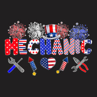 Mechanic Proud American Flag Fireworks Happy 4th Of July T-shirt | Artistshot