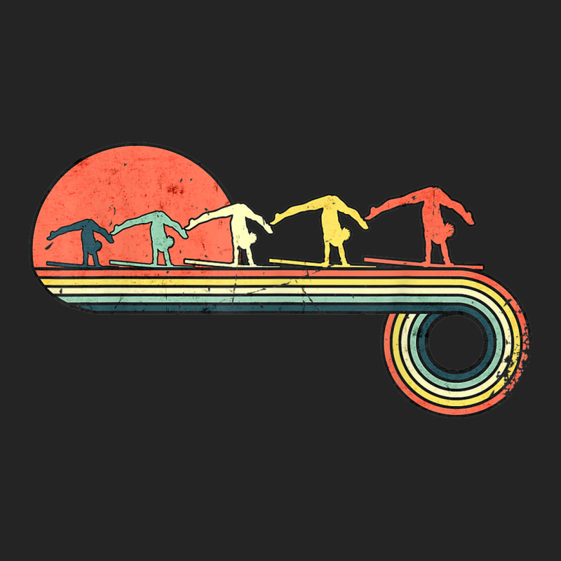 Gymnast Girl Exercise Retro Vintage Sunset Rainbow Color 3/4 Sleeve Shirt | Artistshot