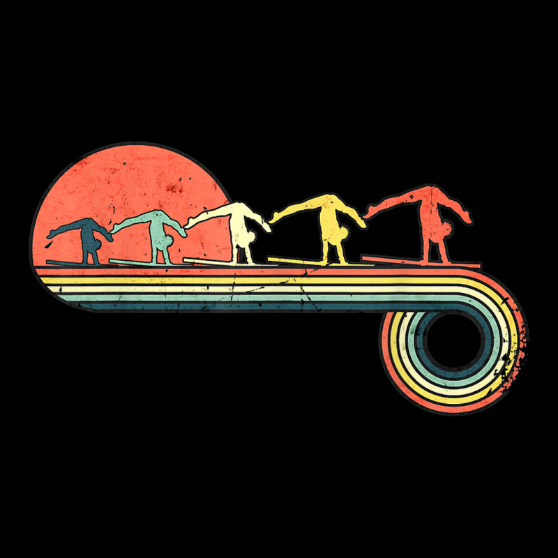 Gymnast Girl Exercise Retro Vintage Sunset Rainbow Color Men's Long Sleeve Pajama Set | Artistshot