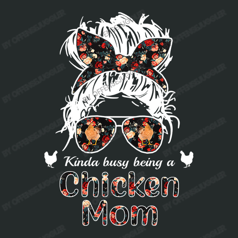 Chicken Cock Kinda Busy Being A Chicken Mom Messy Hair In Bun Bandana Women's Triblend Scoop T-shirt by offensejuggler | Artistshot