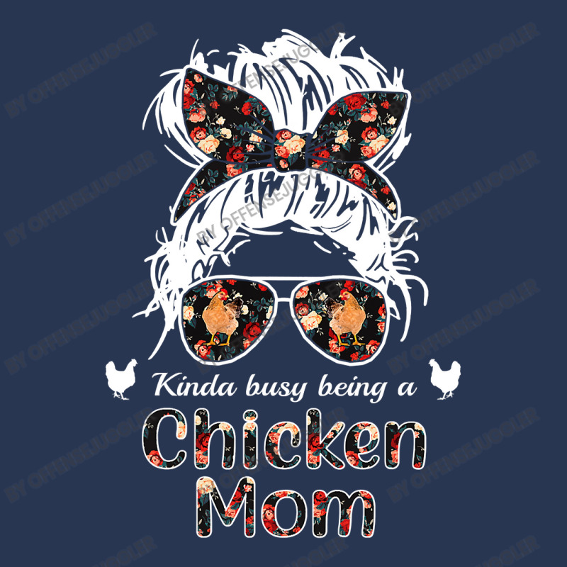 Chicken Cock Kinda Busy Being A Chicken Mom Messy Hair In Bun Bandana Ladies Denim Jacket by offensejuggler | Artistshot