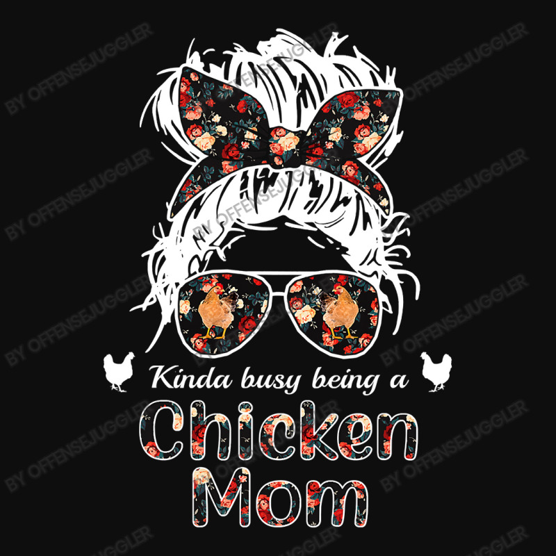 Chicken Cock Kinda Busy Being A Chicken Mom Messy Hair In Bun Bandana Crop Top by offensejuggler | Artistshot