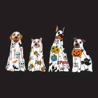 Dog Ghost Spooky Season Ghost Halloween Groovy Retro T-shirt | Artistshot