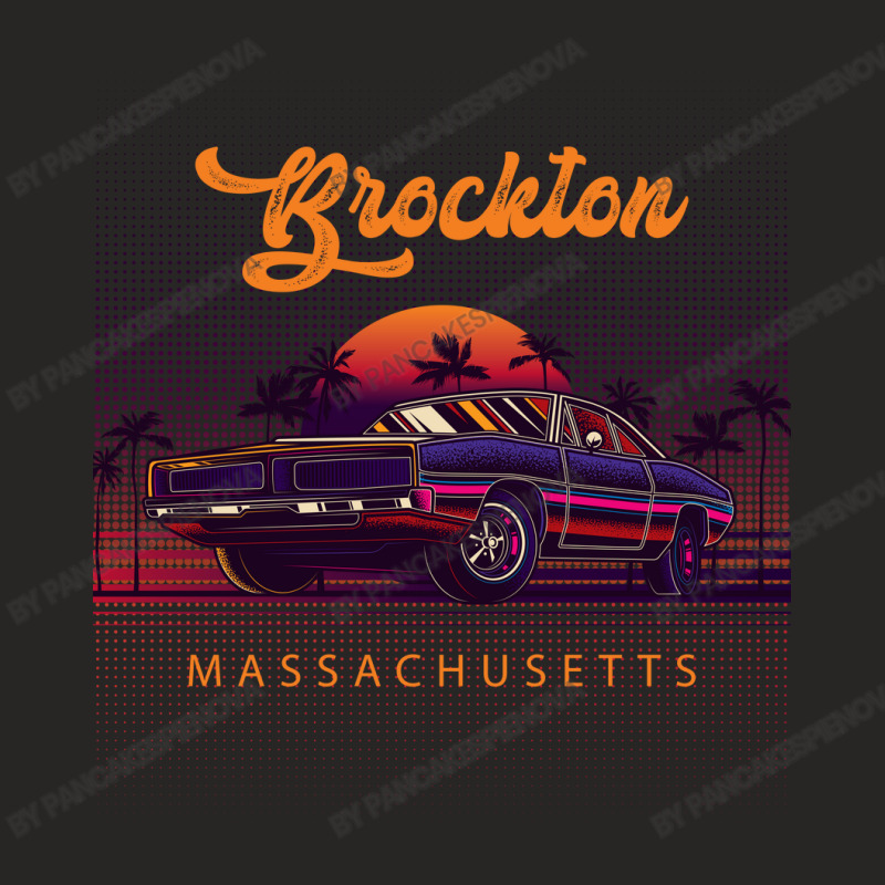 Brockton Massachusetts Retro Vintage 80s 90s Muscle Cars Retrowave Aes Ladies Fitted T-Shirt by pancakespienova | Artistshot