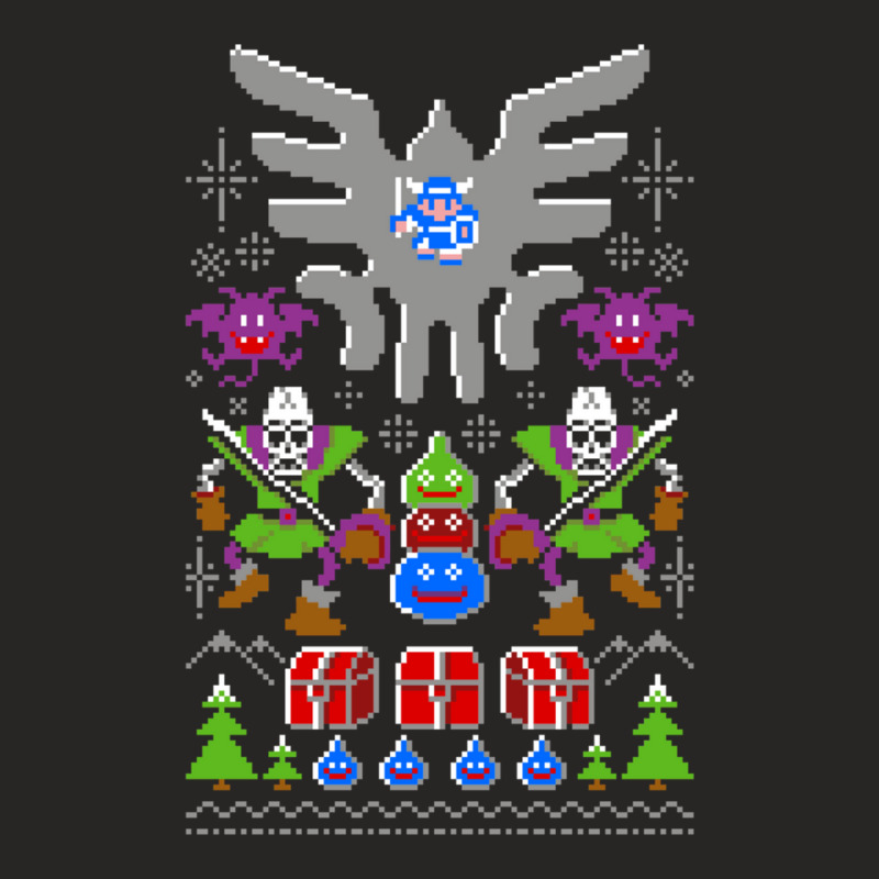 Dragon Quest Ugly Sweater Ladies Fitted T-Shirt by BobMcalister | Artistshot