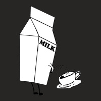 Funny Urinating Milk Carton Cartoon Ladies Fitted T-shirt | Artistshot