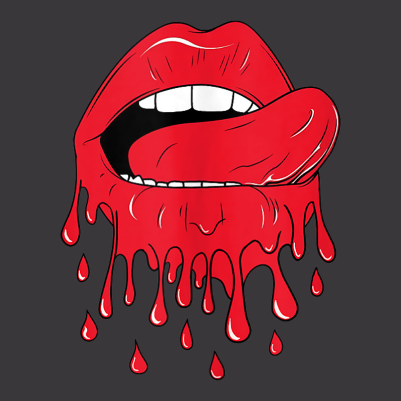 Tongue Licking Red Melting Lips Tank Top Ladies Curvy T-Shirt by cm-arts | Artistshot