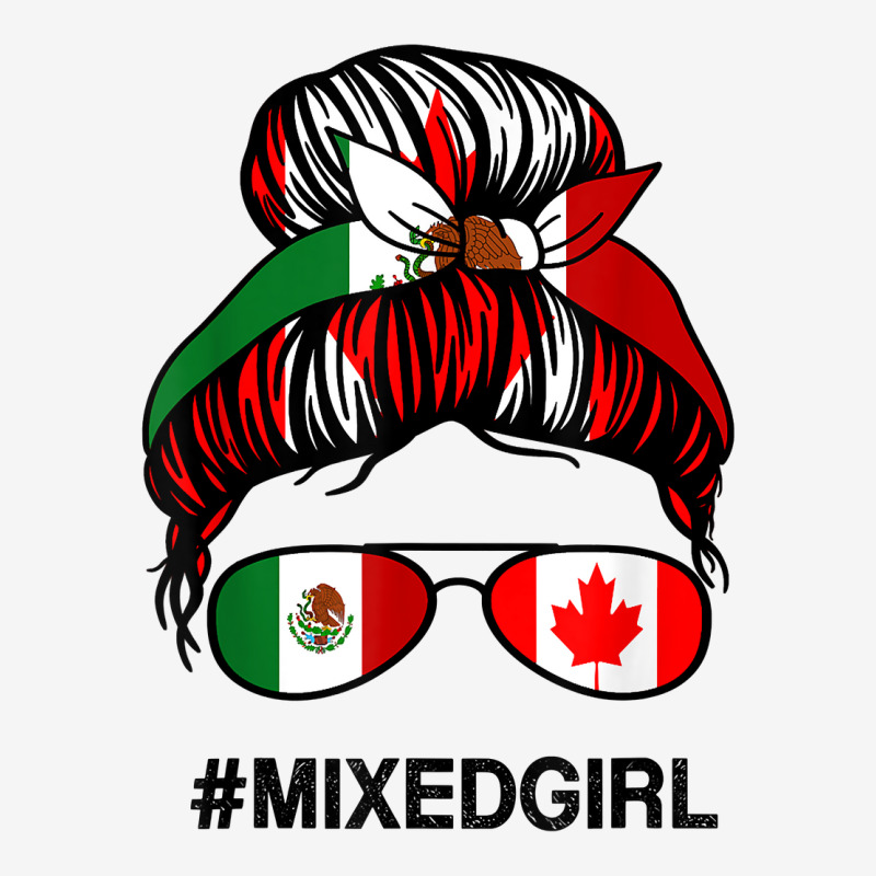 Mexico Canada Flag Mexican Canadian Messy Bun T Shirt Graphic Youth T-shirt by cm-arts | Artistshot