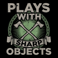 Funny Axe Throwing  Plays With Sharp Objects Ax Gift V-neck Tee | Artistshot